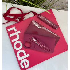 Бордовий чохол rhode з блиском для губ lip Case Raspberry Jelly на iPhone 11 pro